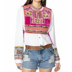 NEW DOUBLE D RANCH alycia vest in carousel pink